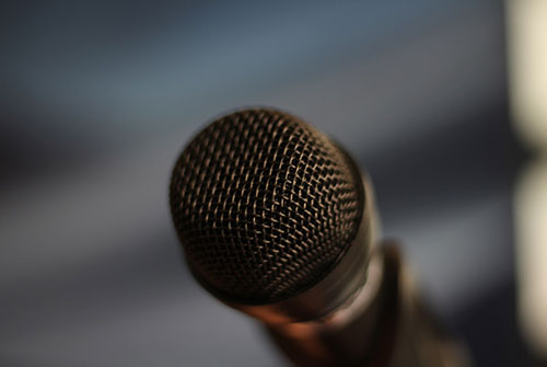 Close Shot of a Microphone